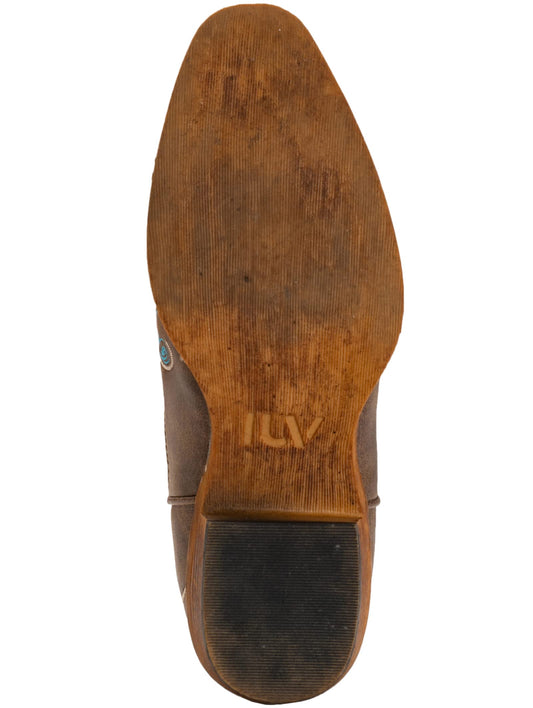 IUV Cowboy Boots For Women Mid Calf Cowgirl Boots Embroidered Pull-On Tabs Snip Toe Boot