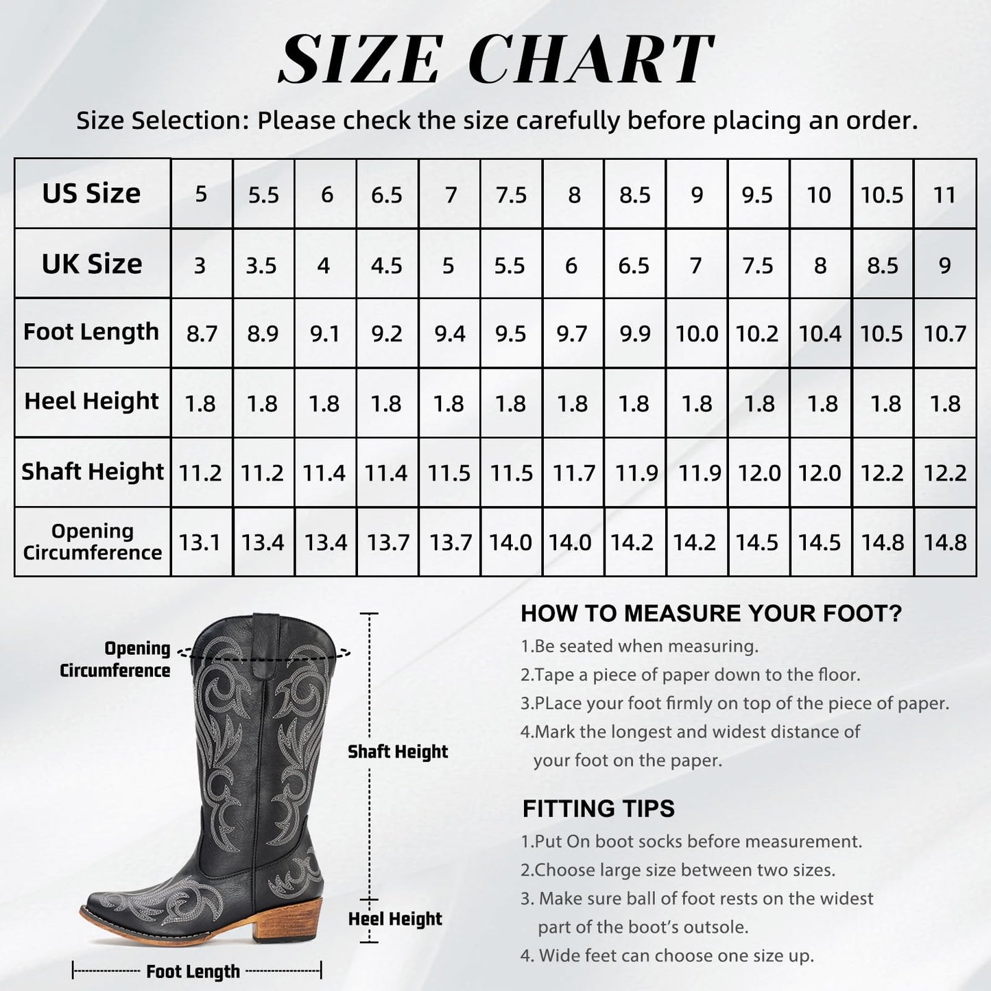 IUV Cowboy Boots For Women Pointy Toe Women's Western Boots Cowgirl Boots