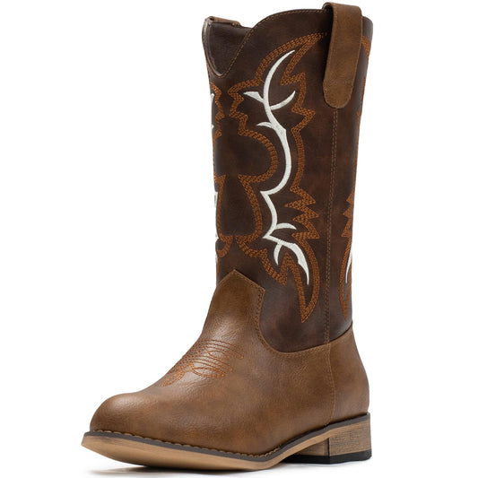 IUV Cowgirl Boots Cowboy Boots For Girls Boys Kids Toddler Fashion Western Boots Mid Calf Riding Shoes