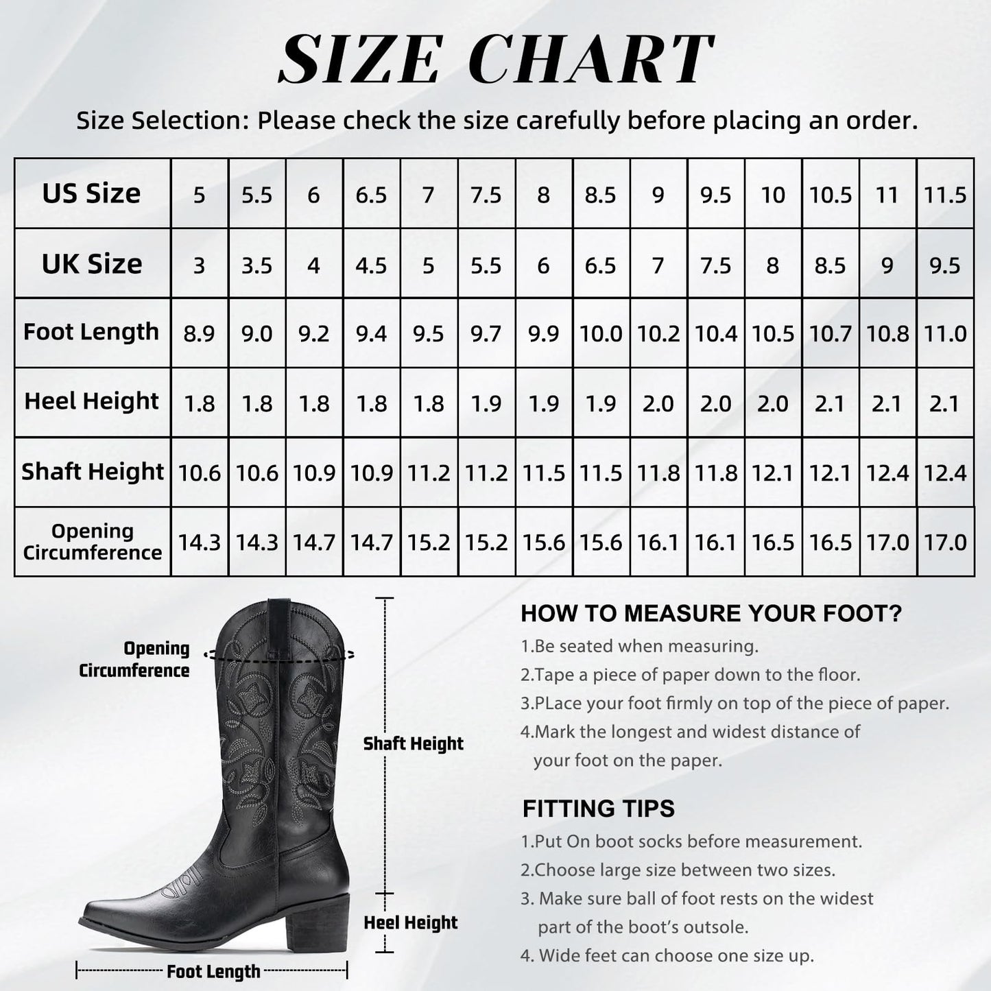 IUV Cowboy Boots For Women Pointy Toe Women's Western Boots Cowgirl Boots Mid Calf Boots