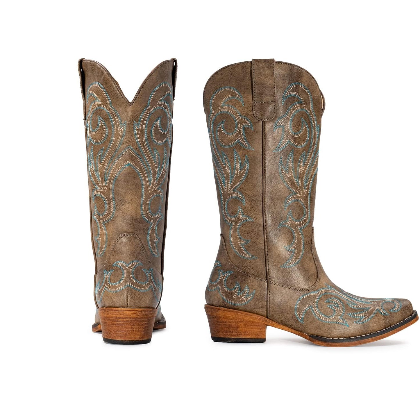 IUV Cowboy Boots For Women Pointy Toe Women's Western Boots Cowgirl Boots