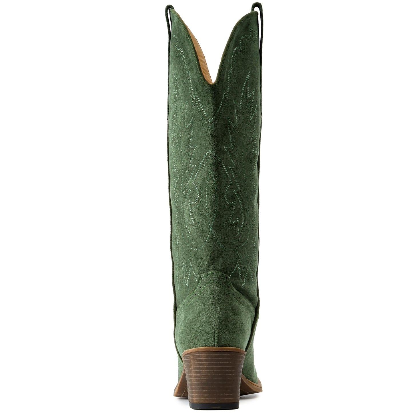 IUV Suede Cowboy Boots for women- Western Pointed Toe, Mid Calf Pull-On Boots